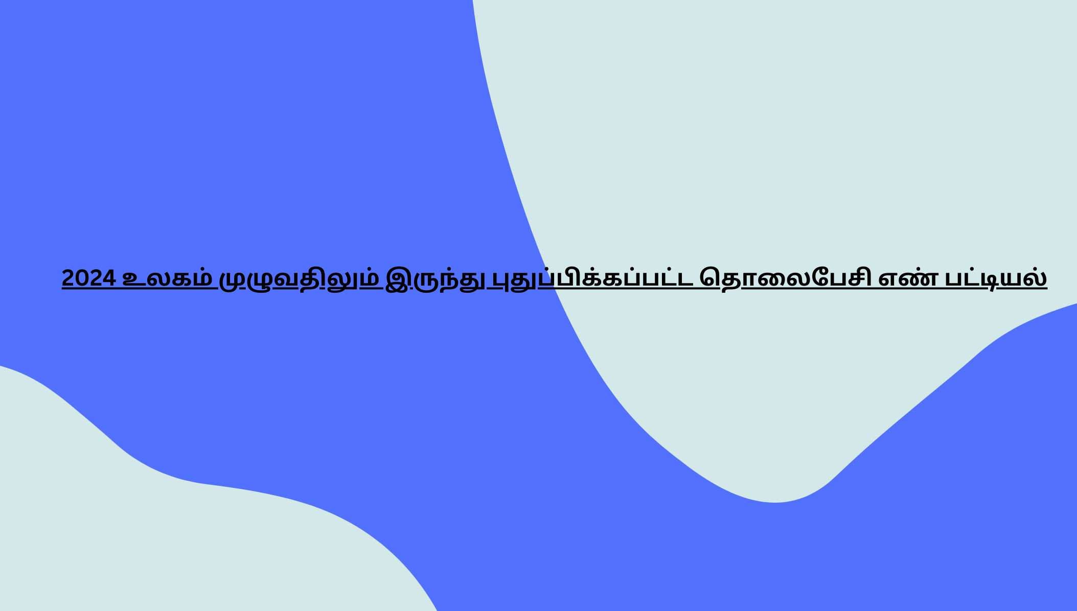 2024 உலகம் முழுவதிலும் இருந்து புதுப்பிக்கப்பட்ட தொலைபேசி எண் பட்டியல்