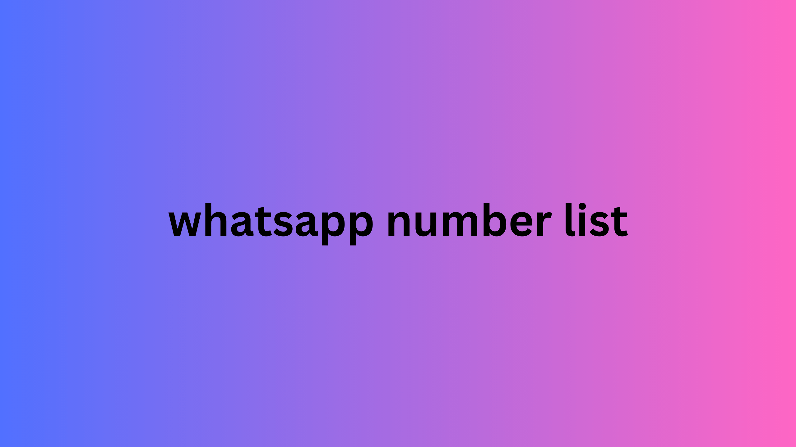 whatsapp number list 